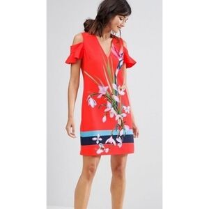 Ted Baker Leea Tropical Oasis Cold Shoulder Dress